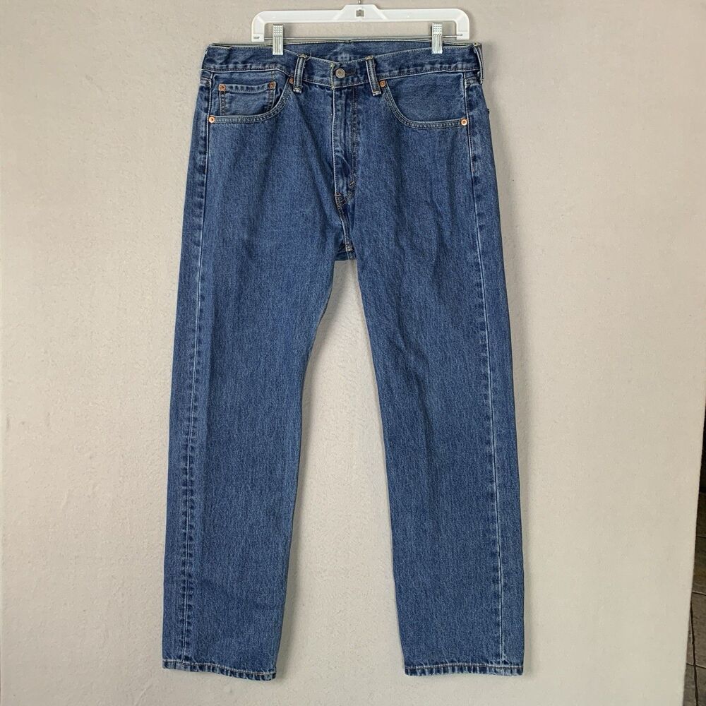 Levis 505 Jeans Men 36x32 (30) Blue Denim Workwear Preppy Dadcore Y2K